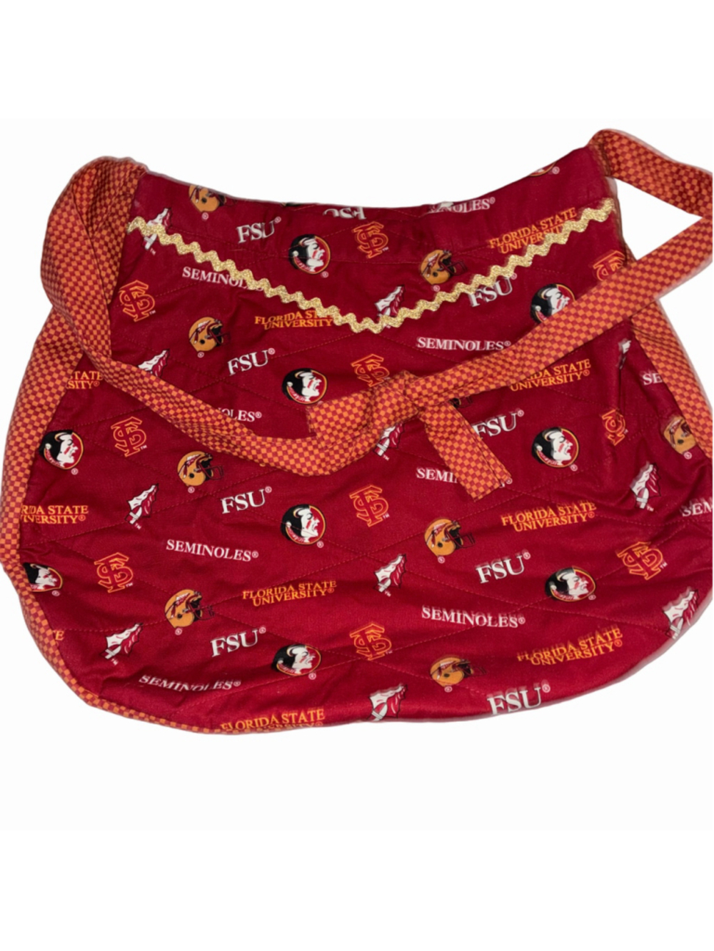 Women's Florida State Seminoles Shoulder Tote Bag, Red/Gold Handcrafted